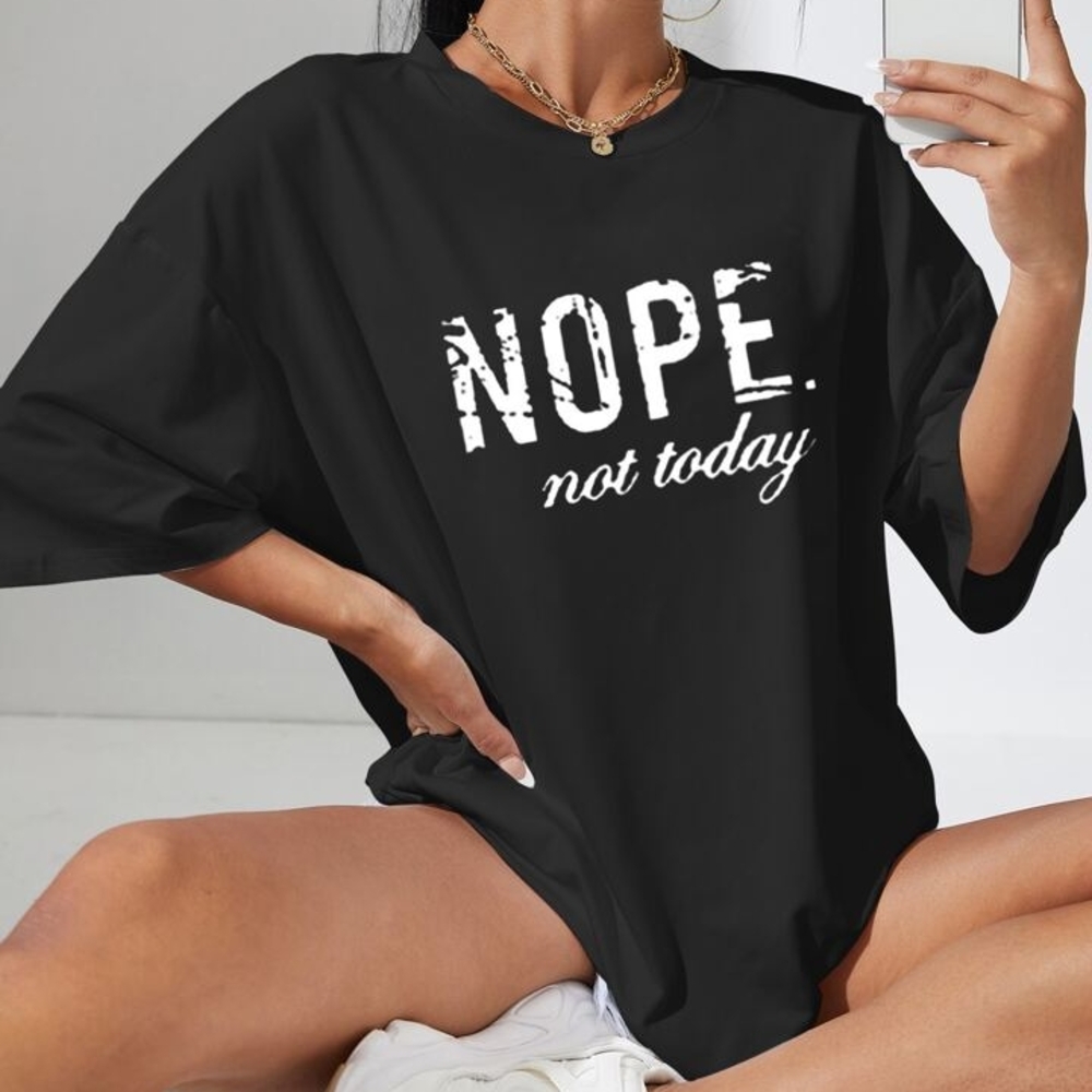 Black Graphic Tee - Nope Not Today